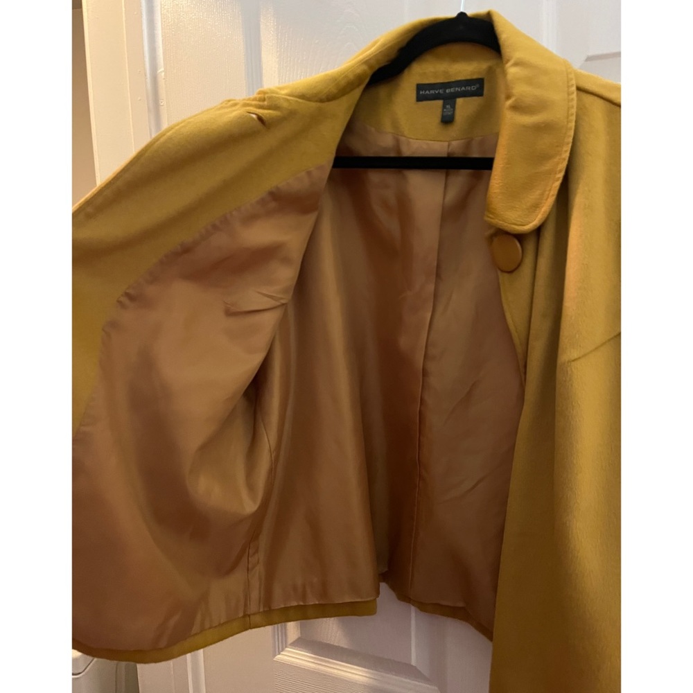 🌟Vintage Harve Bernard Cute Dark Yellow 100% Wool Winter Fall Autumn Coat XL🌟 - Picture 4 of 8